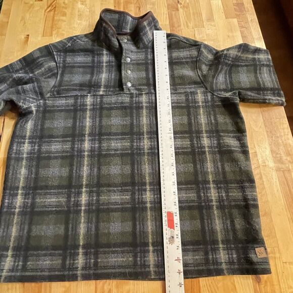 John Wayne Sweater Fleece Plaid Mock Neck 1/4 Snap Up Long Sleeve Mens XL - Picture 6 of 8